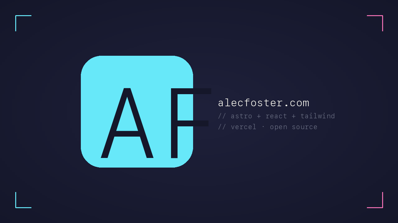 This site (alecfoster.com) — project screenshot